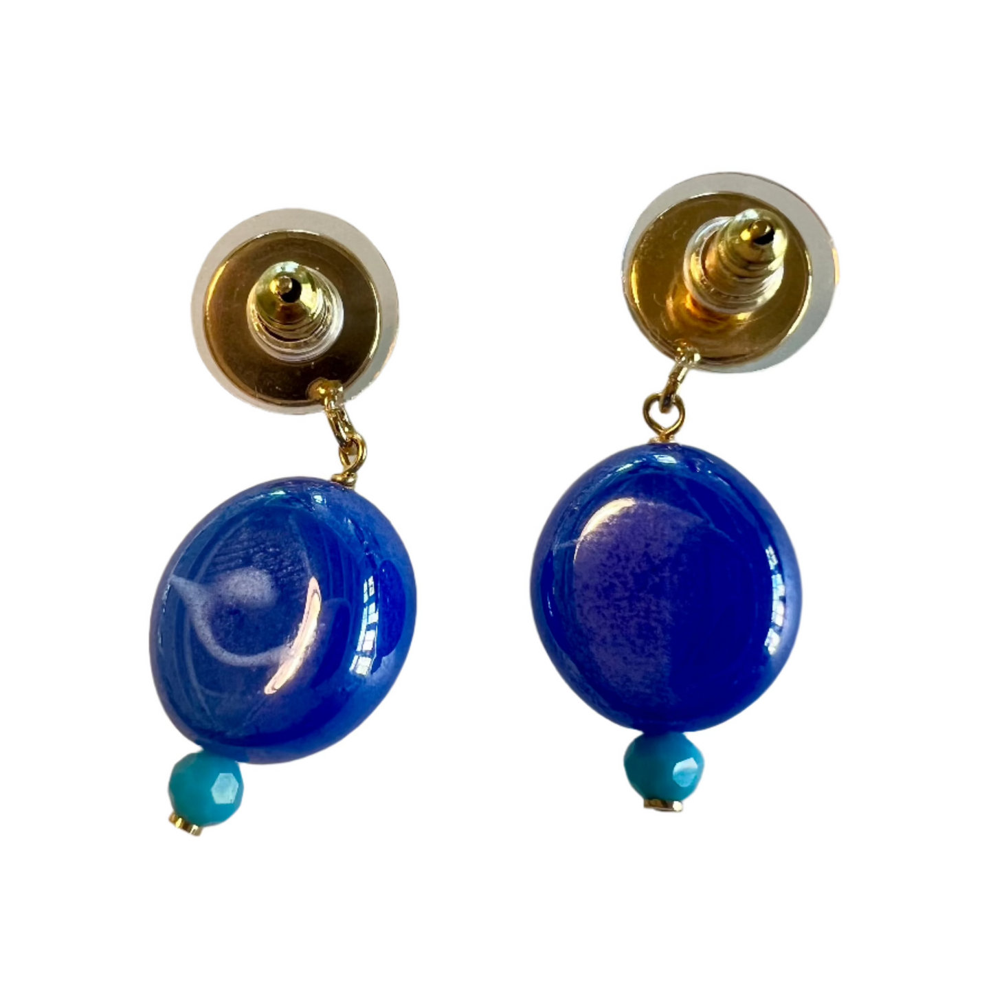 Philippe Ferrandis Blue Stone Drop Earrings