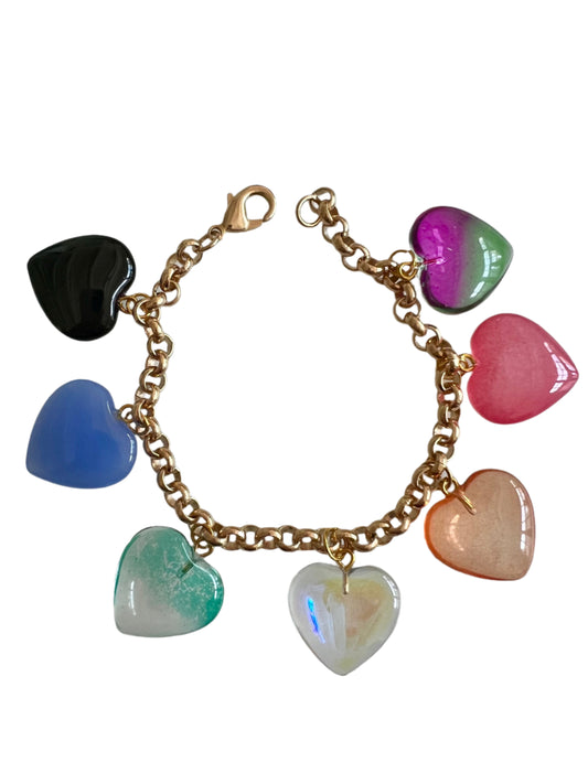 Charm Bracelet with Heart Charms