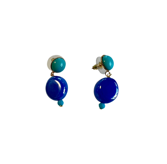Philippe Ferrandis Blue Stone Drop Earrings